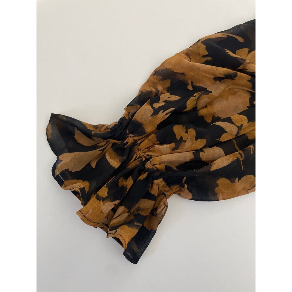 Long Sleeve Sheer Maxi Dress -A New Day - XXL New Black/Brown Floral - Picture 6 of 10